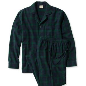 L.L.Bean Black Watch Tartan Scotch Plaid Cotton Flannel Pajamas XXL
